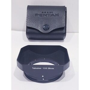 Asahi Pentax Takumar 1:3.5 28mm Slip On Lens Hood Shade With Case - Metal
